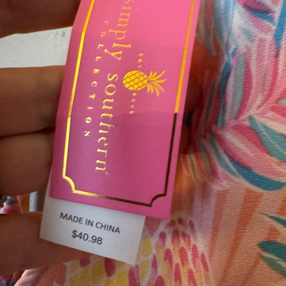 Simply Southern Vibrant Pink and Multicolor Dress - Picture 4 of 5